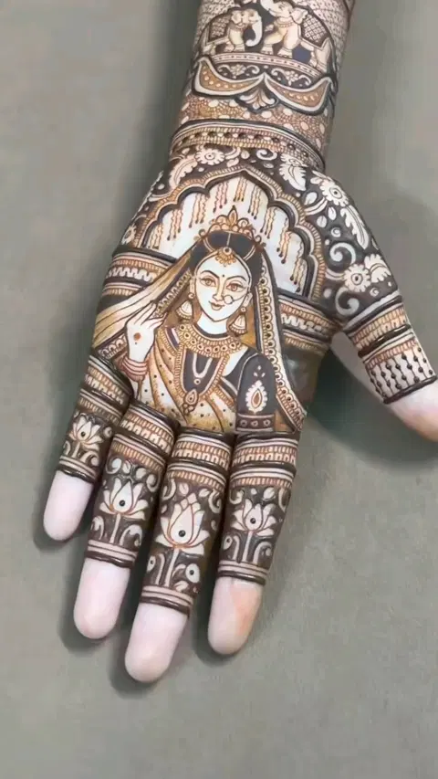 bridal indian figure foot mehndi design