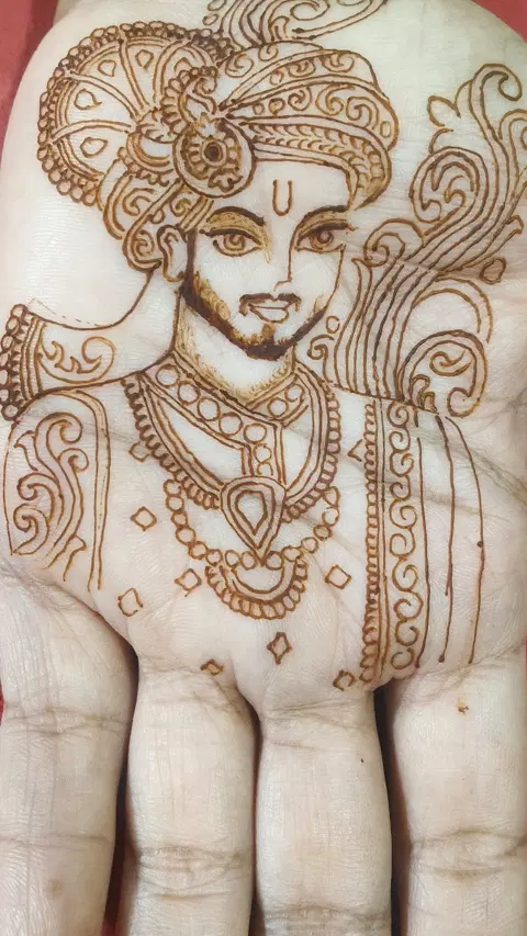 bridal royal deity mehndi design