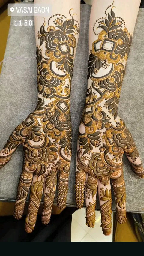 dubai stylish front hand mehndi design