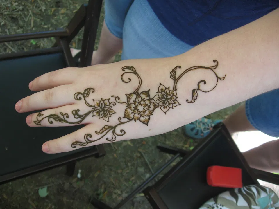 Arabic Simple Back Hand Mehndi Design with Lotus