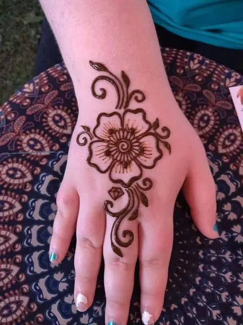 arabic simple circle finger mehndi design