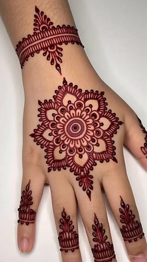 indian simple bel back hand mehndi design