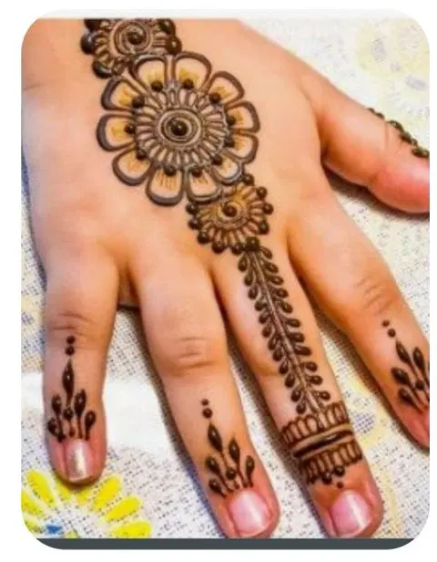 simple jaal finger mehndi design