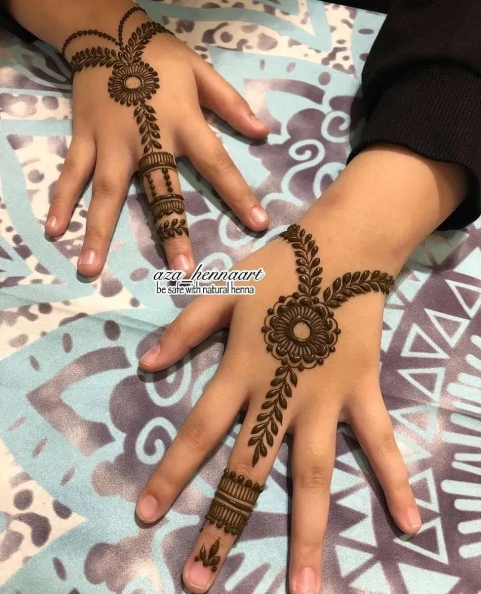 Simple Back Hand Mehndi Design with Jaal (13)