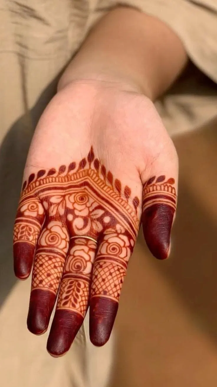 Aesthetic Royal Finger Mehndi Design (2)