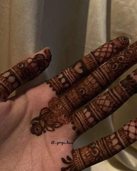 bridal royal finger mehndi design