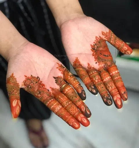 pakistani simple name finger mehndi design