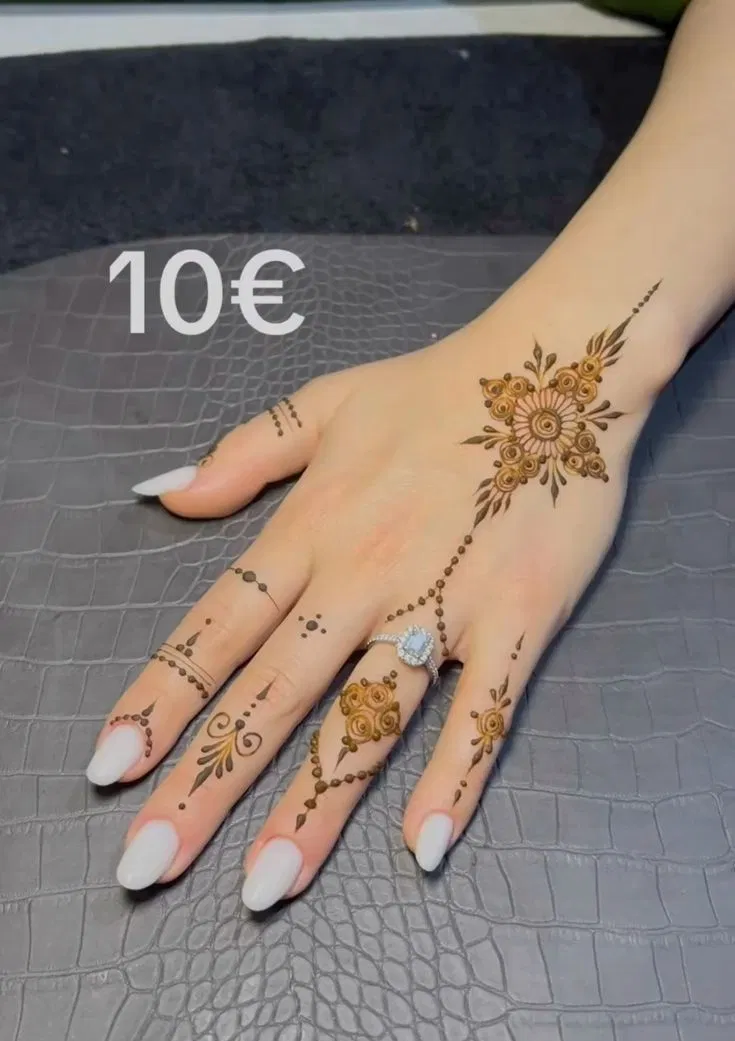 Aesthetic Arabic Back Hand Mehndi Design for Eid (30)