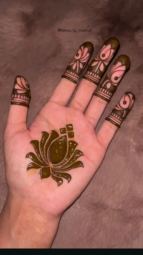 aesthetic simple jaal finger mehndi design