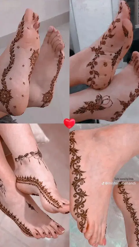 arabic pakistani heart finger mehndi design