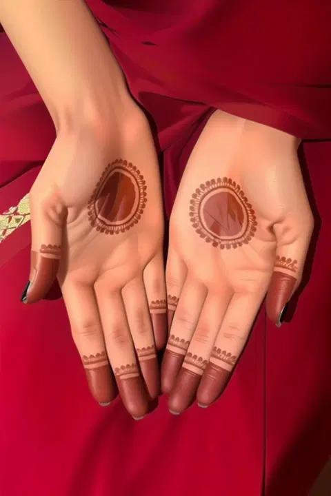 aesthetic indian circle finger mehndi design