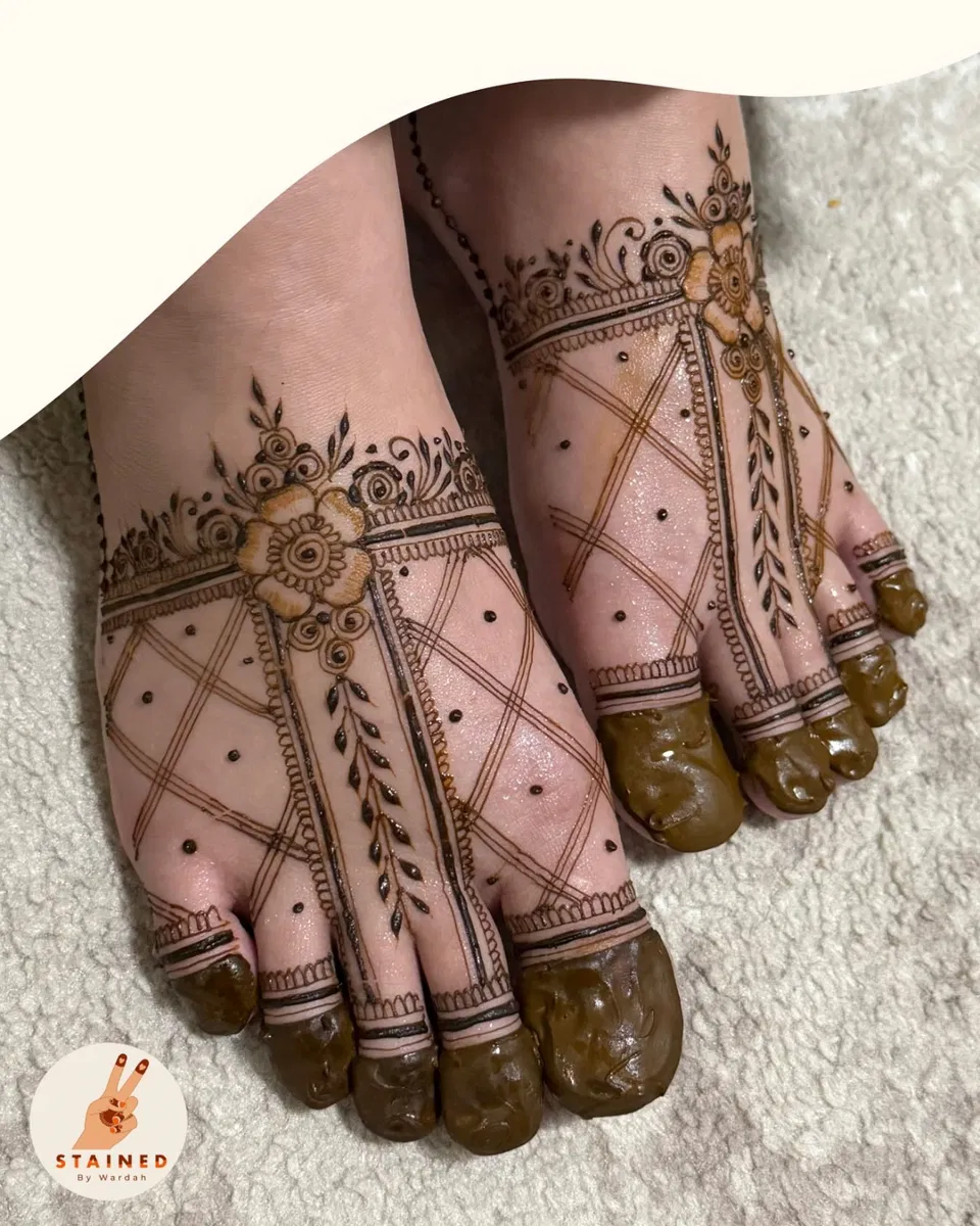 Bridal Simple Back Hand Mehndi Design with Flowers for Engagement