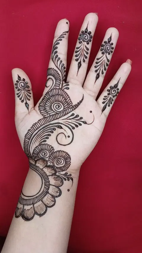 arabic simple front hand mehndi design