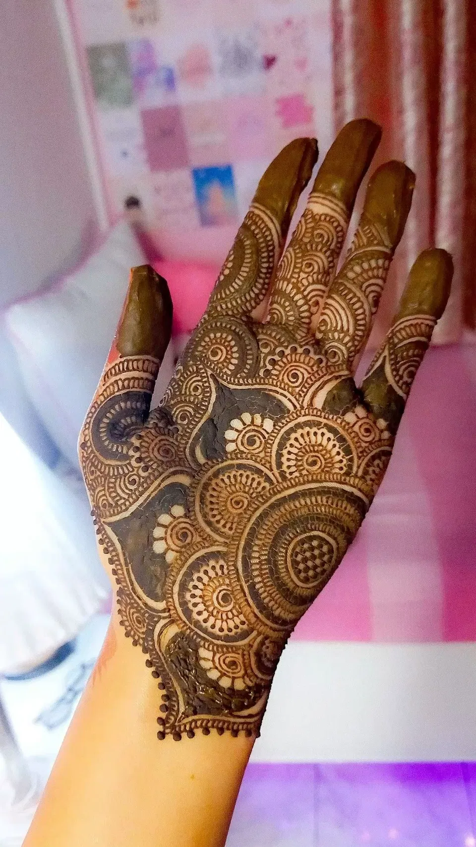 Bridal Stylish Front Hand Mehndi Design with Peacock for Diwali
