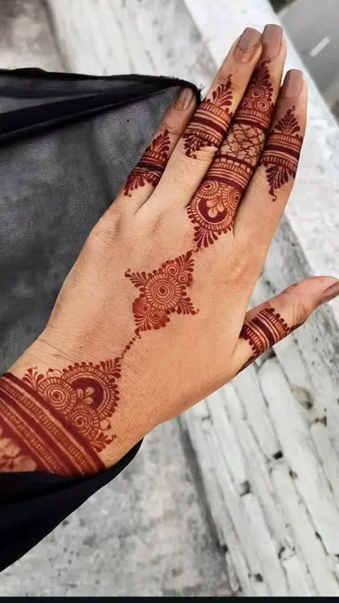 aesthetic simple jaal back hand mehndi design