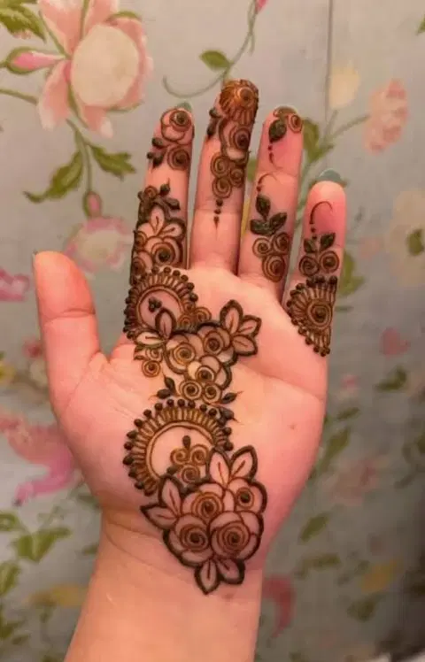 arabic royal bel finger mehndi design