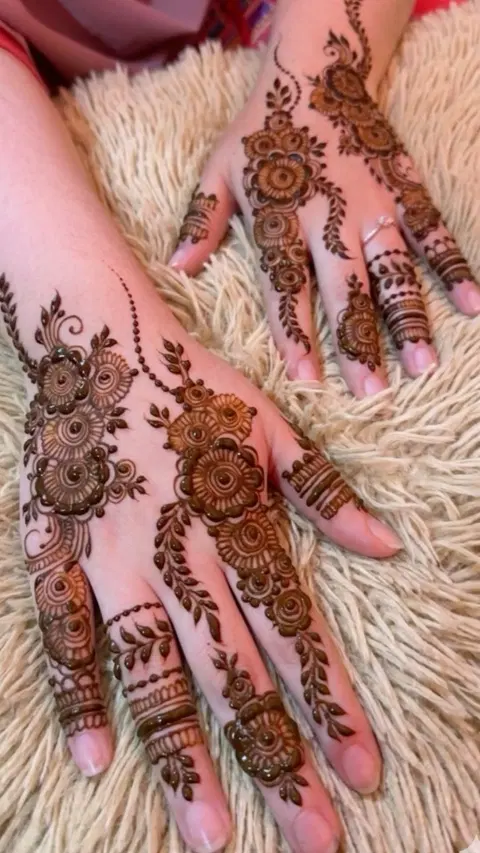 pakistani simple jaal finger mehndi design
