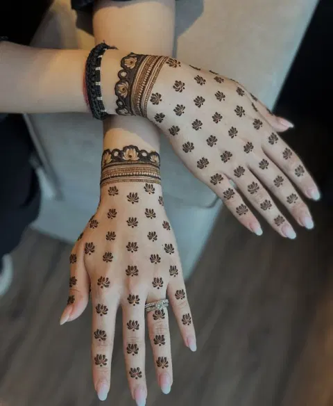 minimal simple back hand mehndi design