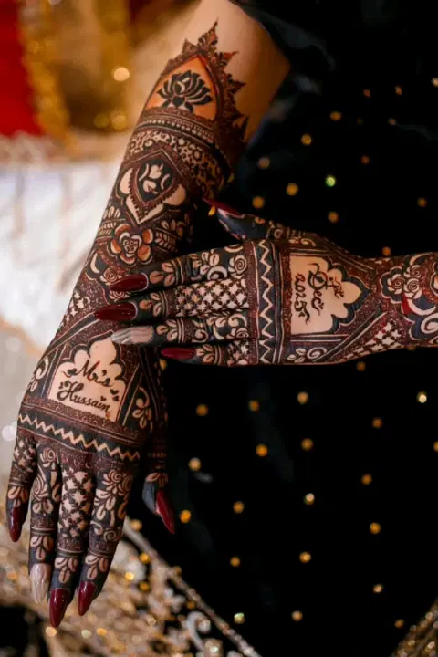 arabic bridal jaal arm mehndi design