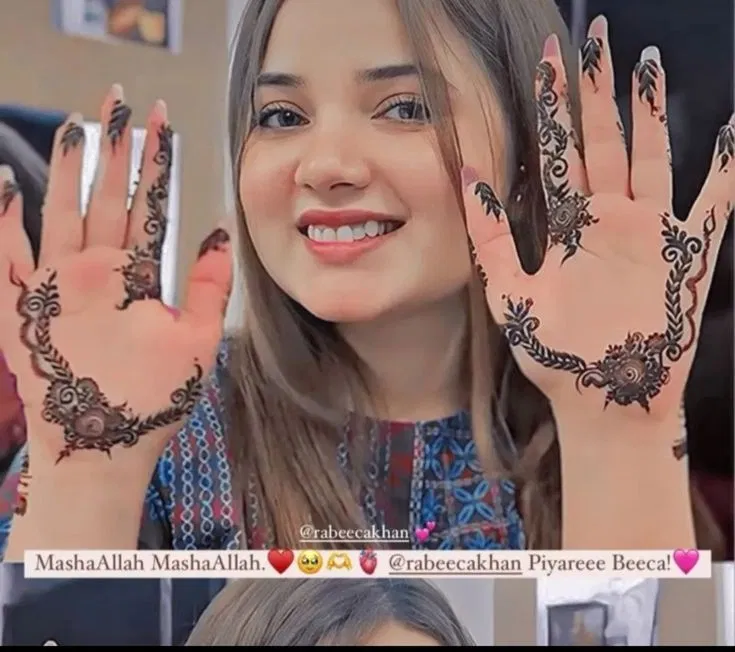 Pakistani Simple Finger Mehndi Design with Hearts and Jaal