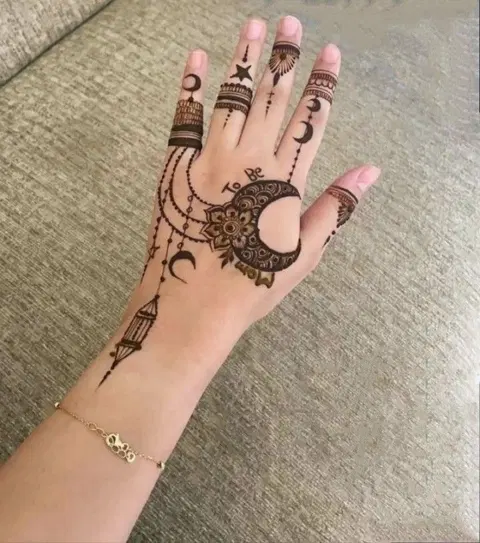 simple jaal front hand mehndi design