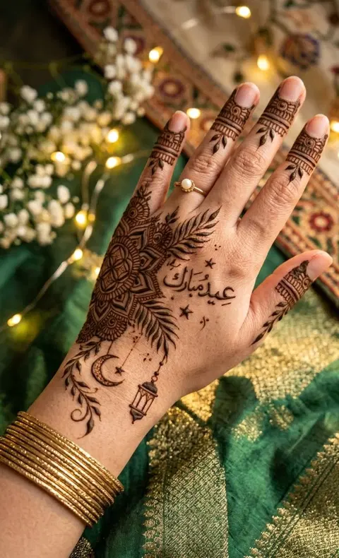 arabic butterfly back hand mehndi design