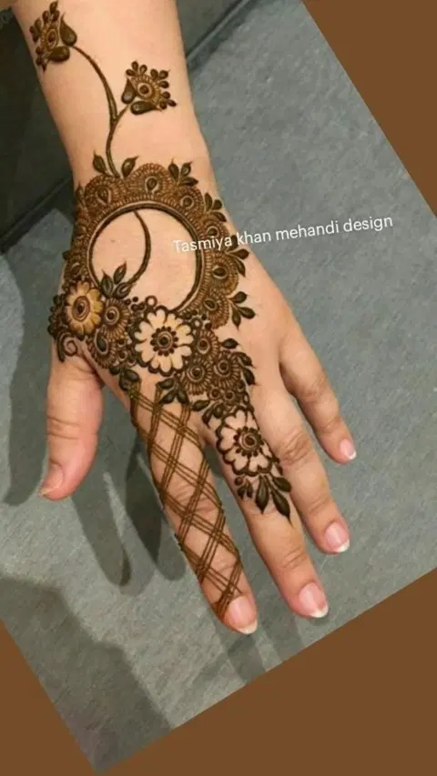 arabic pakistani flower arm mehndi design