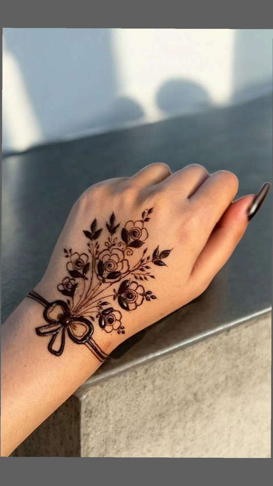 Aesthetic Arabic Arm Mehndi Design with Flowers