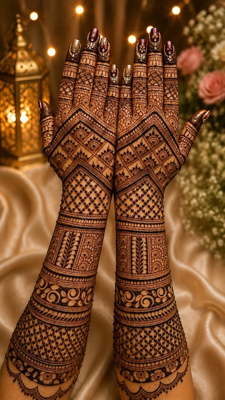 Bridal Stylish Back Hand Mehndi Design with Figures (12)