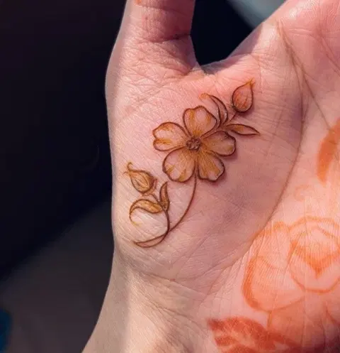 arabic simple flower front hand mehndi design