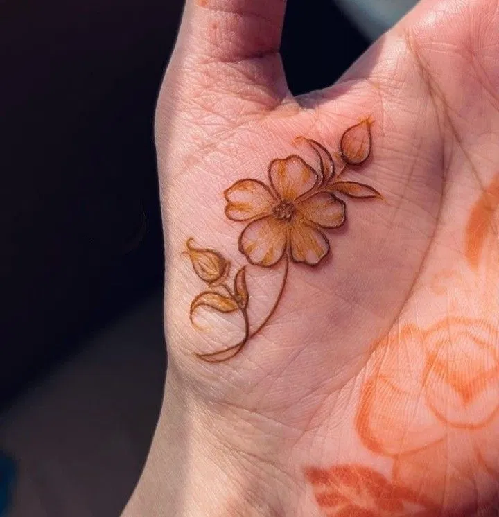 Arabic Simple Front Hand Mehndi Design with Flowers (8)