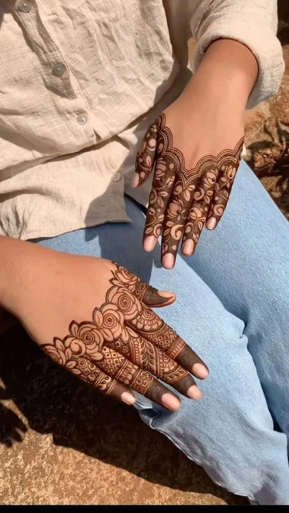 Aesthetic Indian Arm Mehndi Design with Deity