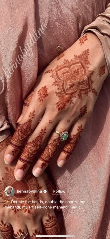 bridal minimal flower back hand mehndi design