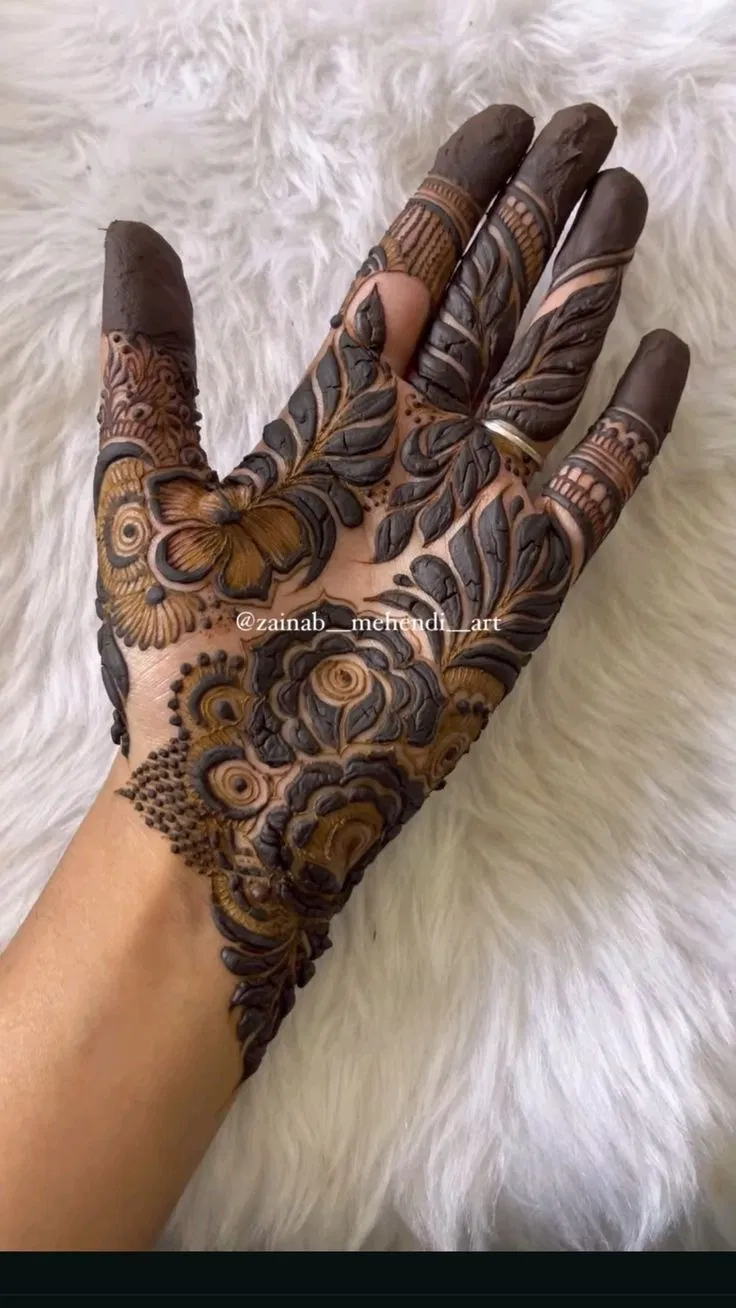 Arabic Dubai Front Hand Mehndi Design