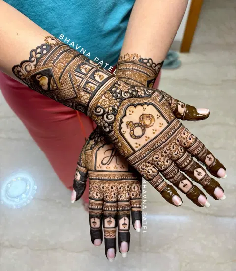 bridal back hand mehndi design