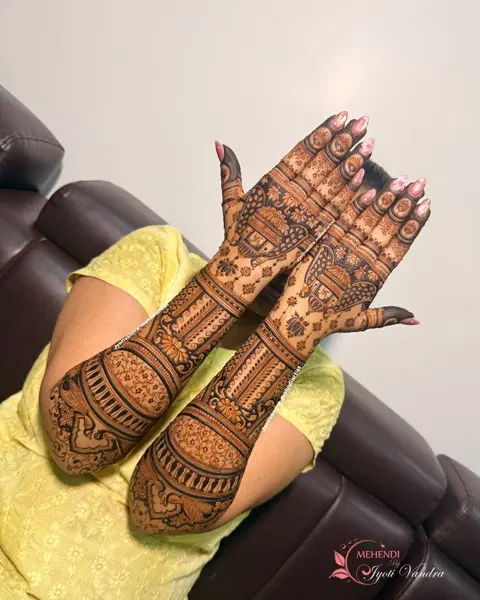 bridal indian figure back hand mehndi design