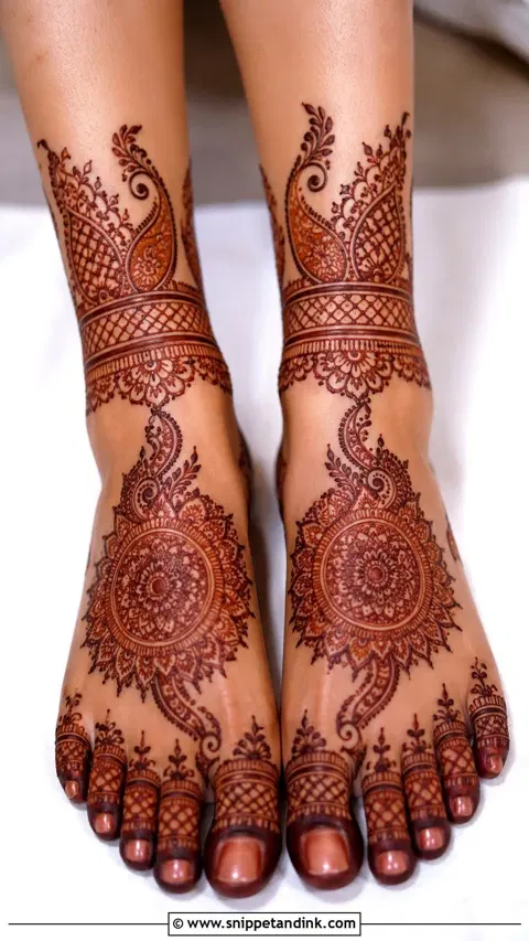 arabic bridal foot mehndi design