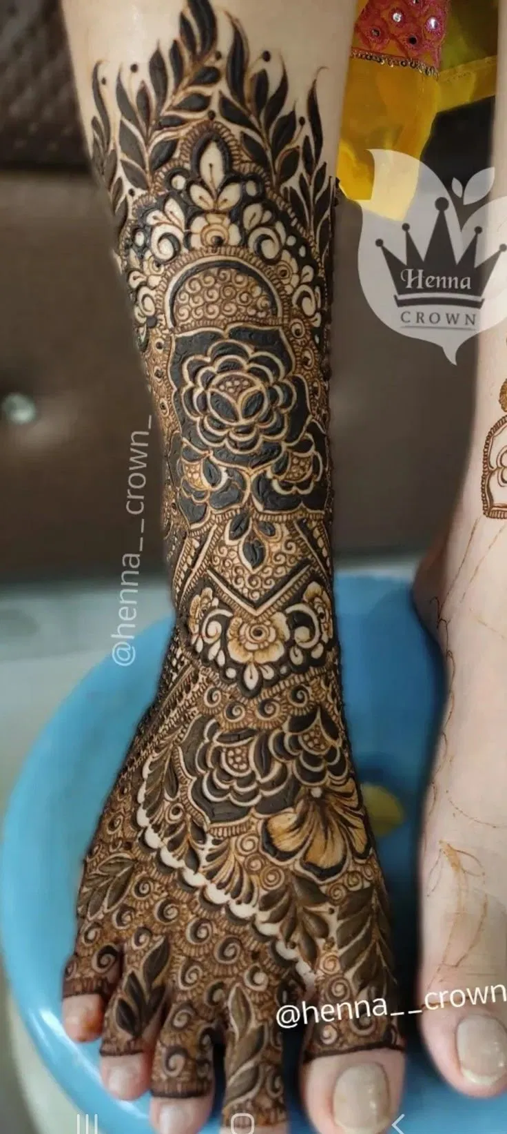 Bridal Royal Back Hand Mehndi Design with Lotus