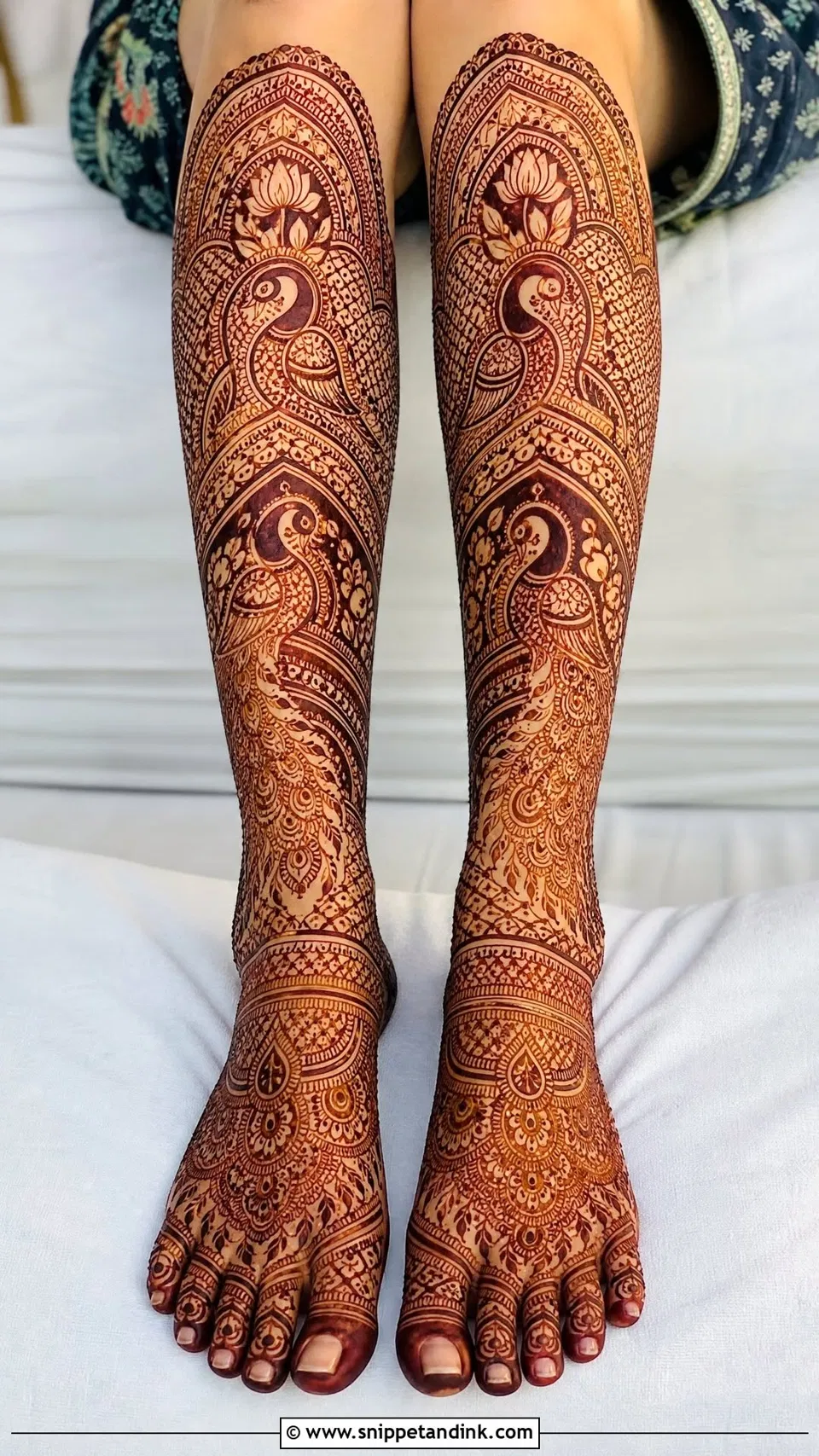 Bridal Indian Foot Mehndi Design with Peacock