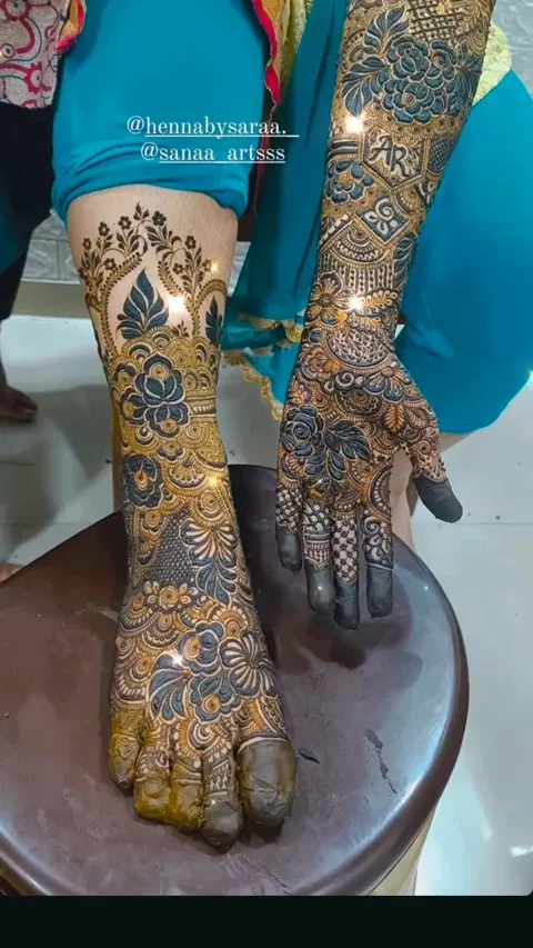 bridal dubai figure foot mehndi design