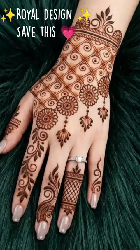aesthetic arabic flower back hand mehndi design