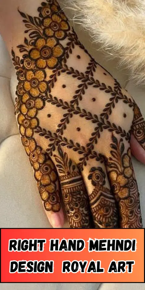 royal simple circle back hand mehndi design