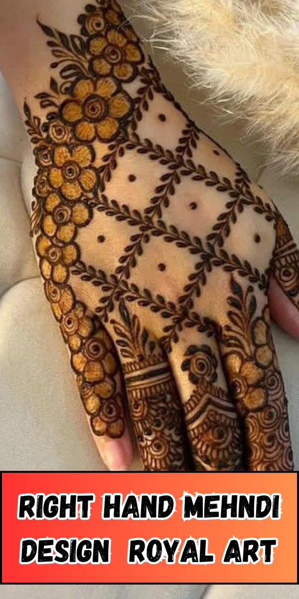 Royal Simple Back Hand Mehndi Design with Gol Tikki