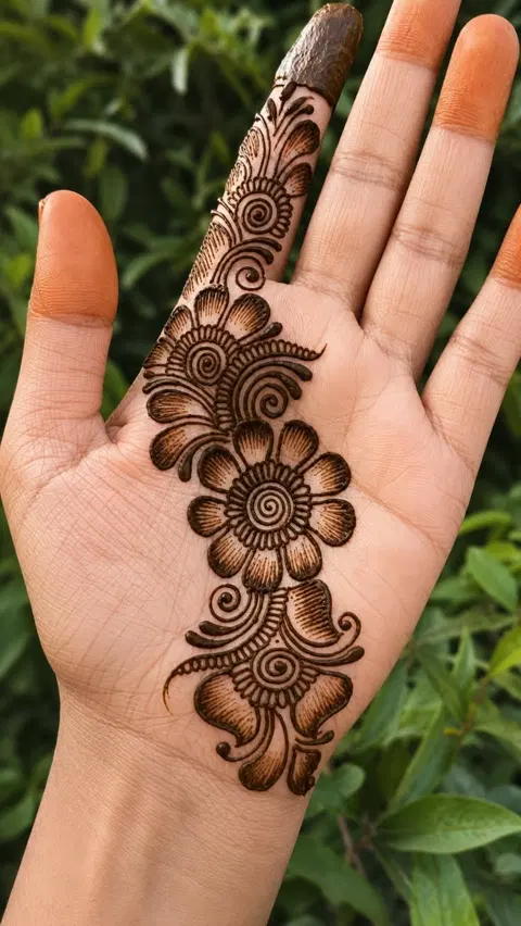 arabic simple bel finger mehndi design