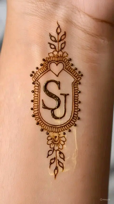stylish name front hand mehndi design