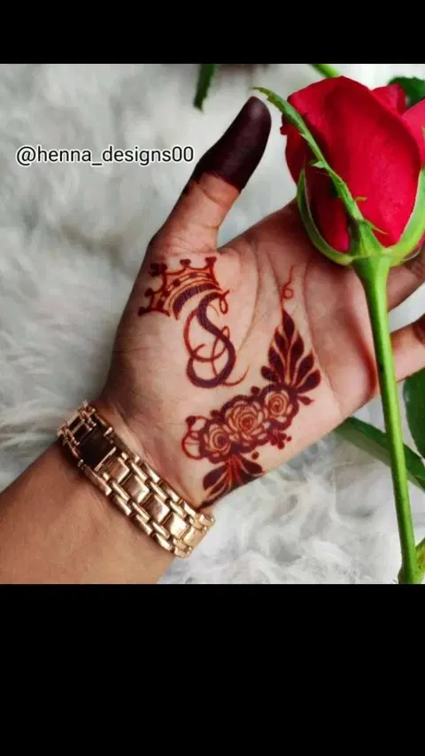 arabic simple flower back hand mehndi design