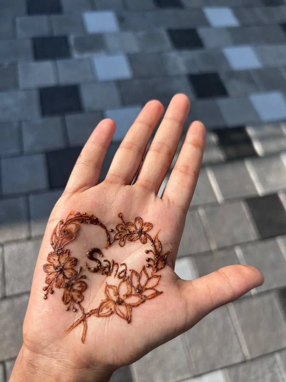 Arabic Stylish Front Hand Mehndi Design with Hidden Name