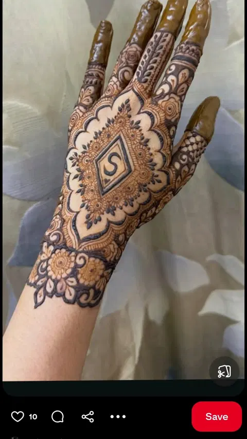 stylish name back hand mehndi design