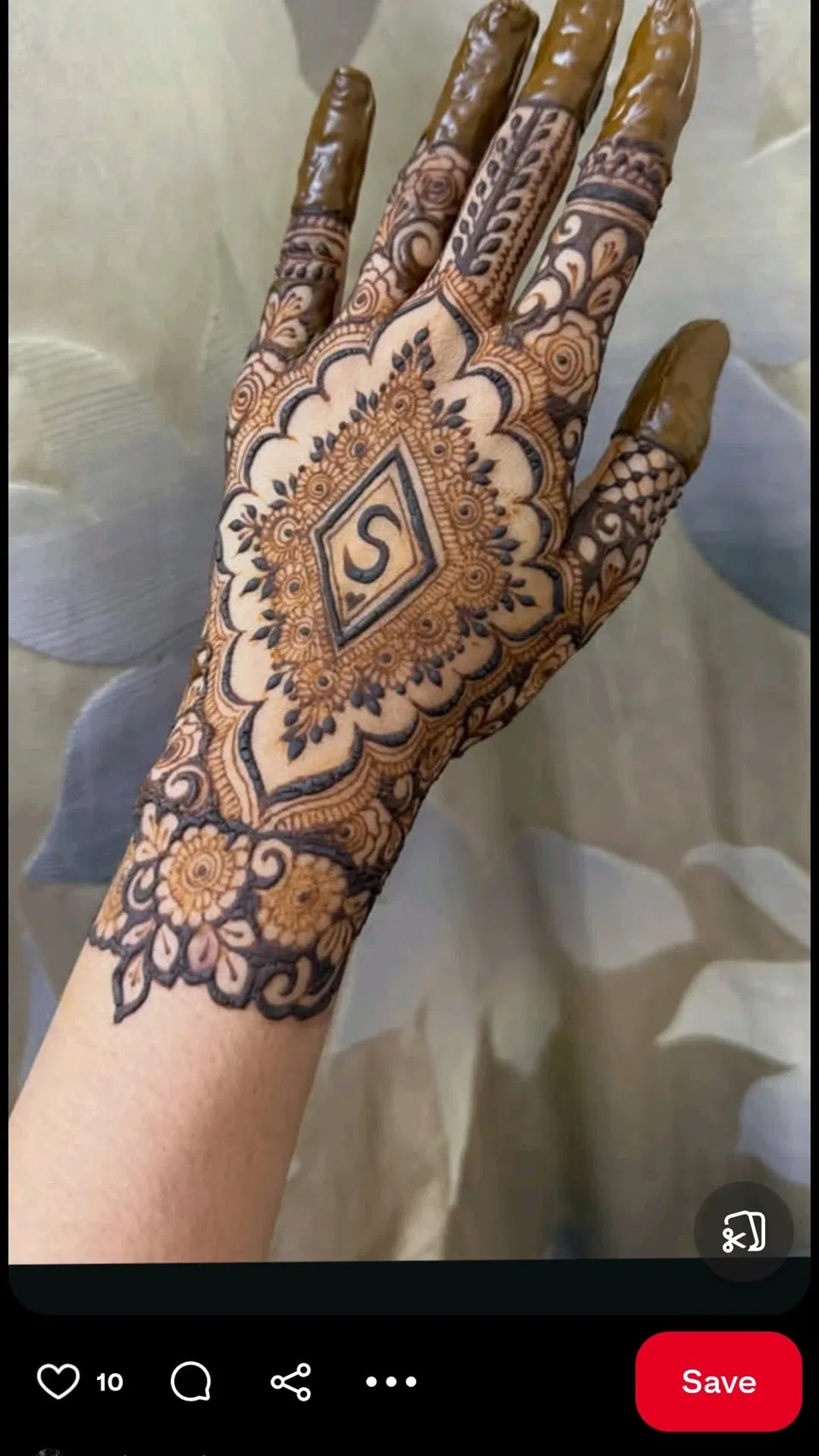 Stylish Back Hand Mehndi Design with Hidden Name (2)