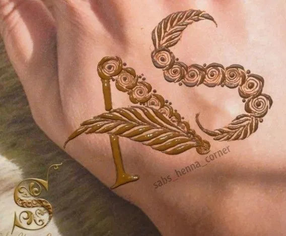 Arabic Simple Mehndi Design with Hidden Name (3)